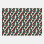 Eenvoudig naadloos kerstrood en groen Ornament Inpakpapier Vel (Voorkant 3)