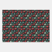 Eenvoudig naadloos kerstrood en groen Ornament Inpakpapier Vel (Voorkant 2)