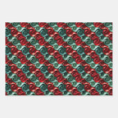 Eenvoudig naadloos kerstrood en groen Ornament Inpakpapier Vel (Voorkant)