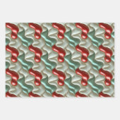 Eenvoudig naadloos kerstrood en groen Ornament Inpakpapier Vel (Voorkant 2)