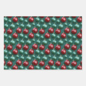 Eenvoudig naadloos kerstrood en groen Ornament Inpakpapier Vel (Voorkant 3)