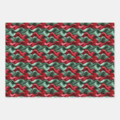 Eenvoudig naadloos kerstrood en groen Ornament Inpakpapier Vel (Voorkant 2)