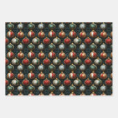 Eenvoudig naadloos kerstrood en groen Ornament Inpakpapier Vel (Voorkant)