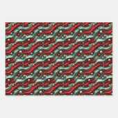 Eenvoudig naadloos kerstrood en groen Ornament Inpakpapier Vel (Voorkant)