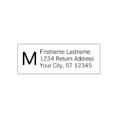 Eenvoudig Naam en retouradres met Monogram Zelfinktende Stempel (Design)