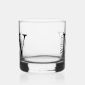 Eenvoudig naam met monogram, gepersonaliseerd whisky glas (Links)