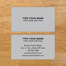 Eenvoudig naamplaatje Ontwerpgrijze oproepkaart Contactkaartje