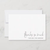 Eenvoudig naamscript Foto Weddenschap Bedankt Notitiekaartje (Voorkant)