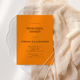 Eenvoudig najaar Oranje QR repetitief diner uitnod Kaart