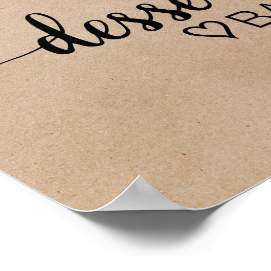 Eenvoudig namaak-kraft-kalligrafie dessertbar-aanh poster (Hoek)