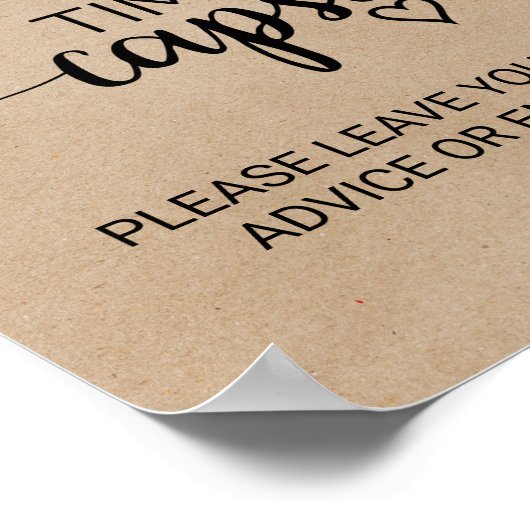 Eenvoudig namaak Kraft kalligrafie tijdscapsel bor Poster (Hoek)