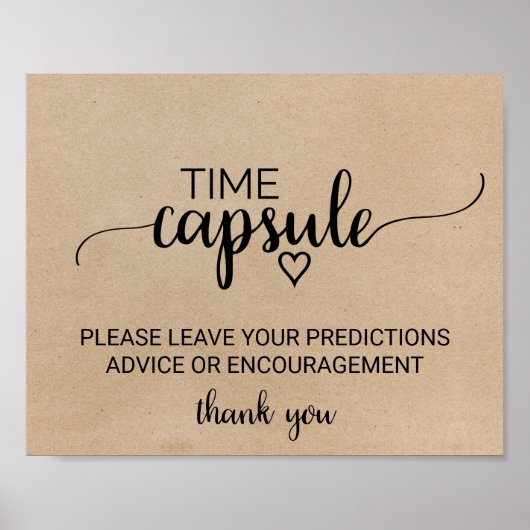 Eenvoudig namaak Kraft kalligrafie tijdscapsel bor Poster (Voorkant)