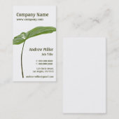 Eenvoudig natuur l Single Green Leaf Visitekaartje (Voorkant / Achterkant)