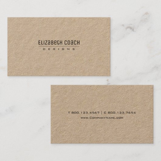 Eenvoudig natuurlijk professioneel visitekaartje (Voorkant / Achterkant)