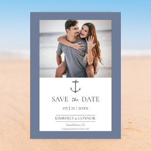 Eenvoudig nautisch anker De datum opslaan Dusty Save The Date