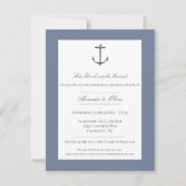 Eenvoudig nautisch anker repetitie diner Dusty Blu Kaart (Voorkant)