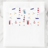 Eenvoudig nautisch patroon rechthoekige sticker (Tas)