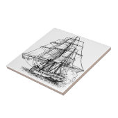 Eenvoudig nautische boot piraat schip tegeltje (Zijkant)