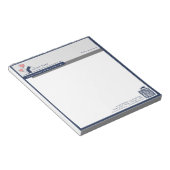 Eenvoudig Navy blauw Witte Huis Logo Bericht Notitieblok (Schuin)