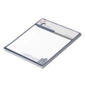 Eenvoudig Navy blauw Witte Huis Logo Bericht Notitieblok (Linkerzijde)