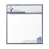 Eenvoudig Navy blauw Witte Huis Logo Bericht Notitieblok (Voorkant)