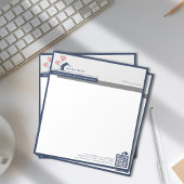 Eenvoudig Navy blauw Witte Huis Logo Bericht Notitieblok