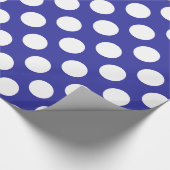 Eenvoudig Navy Blue en White Big Stippen Pattern Cadeaupapier (Hoek)