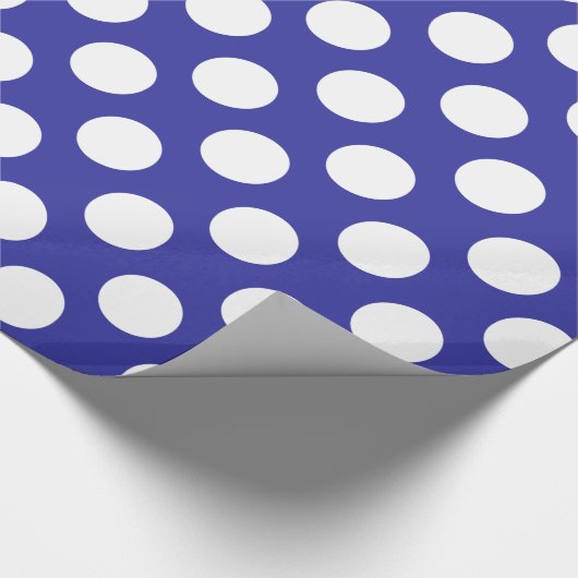 Eenvoudig Navy Blue en White Big Stippen Pattern Cadeaupapier (Hoek)