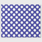 Eenvoudig Navy Blue en White Big Stippen Pattern Cadeaupapier (Vlak)