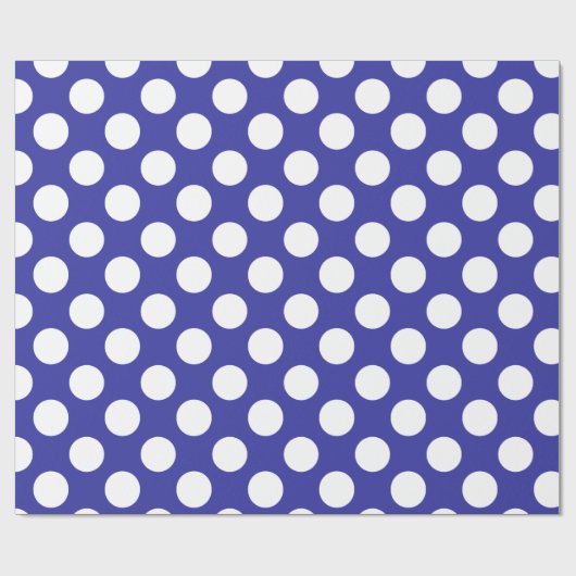 Eenvoudig Navy Blue en White Big Stippen Pattern Cadeaupapier (Vlak)