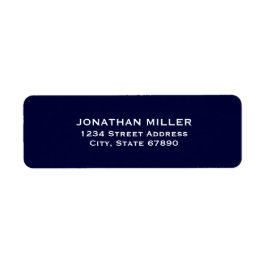 Eenvoudig Navy Blue- en White Return-adres Etiket