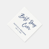 Eenvoudig 'Navy Handwriting Best Day Ever' op Whit Servet (Hoek)