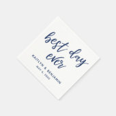 Eenvoudig 'Navy Handwriting Best Day Ever' op Whit Servet (Hoek)