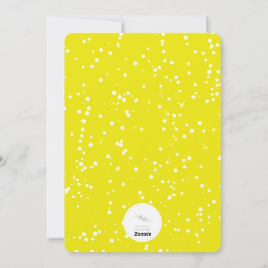 Eenvoudig Neon Yellow Cheers Calligrafie-script Fo Feestdagenkaart (Achterkant)