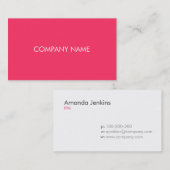 eenvoudig neonroze visitekaartje (Voorkant / Achterkant)