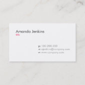 eenvoudig neonroze visitekaartje (Achterkant)