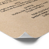 Eenvoudig nep-kraft kalligrafie drankkaartje poster (Hoek)