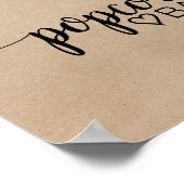 Eenvoudig nep-kraft-kalligrafie Popcorn Bar-bord Poster (Hoek)