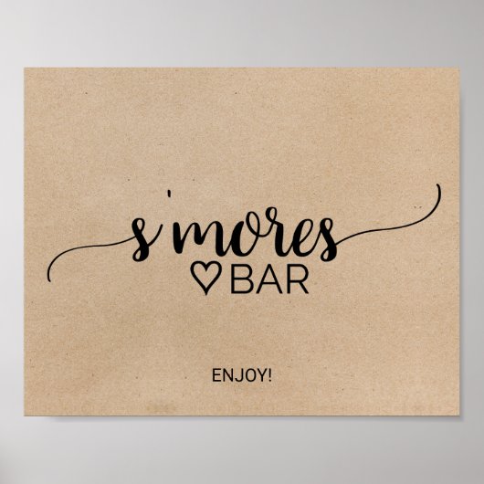 Eenvoudig nep-kraft-kalligrafiebord voor s'mores-b poster (Voorkant)