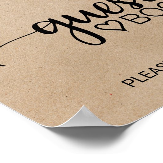 Eenvoudig nepkraft-kalligrafie gastboek teken poster (Hoek)