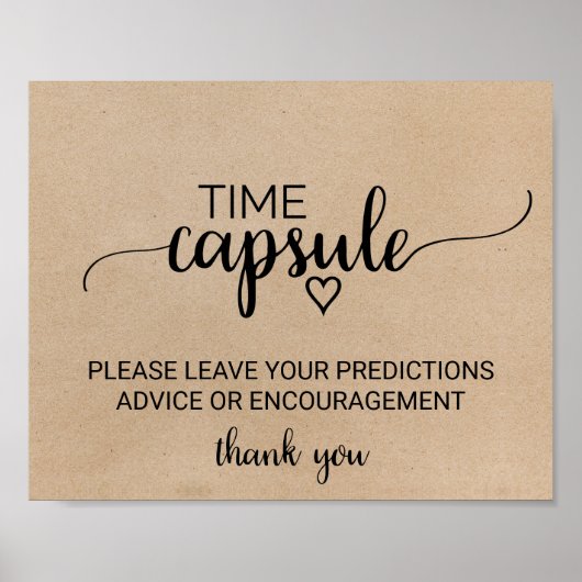 Eenvoudig nepkraft-kalligrafie tijdscapsule bord poster (Voorkant)