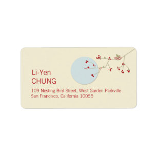 Eenvoudig nestvogel familie Baby shower adres Etiket