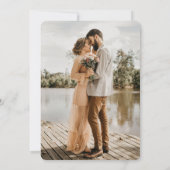 Eenvoudig Net Getrouwd Foto Bruiloftsreceptie Kaart (Achterkant)