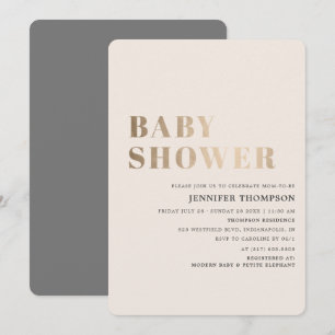 Eenvoudig neutraal Baby shower & Gold Kaart