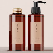 Eenvoudig neutraal Beige Chic Product Waterdicht L Voedselcontainer Etiket