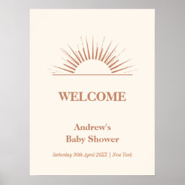Eenvoudig Neutraal Boho Sunshine Baby shower Welko Poster