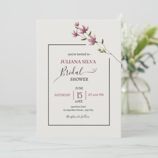 Eenvoudig neutraal Boho Wildflower Vrijgezellenfee Kaart (Staand voorkant)