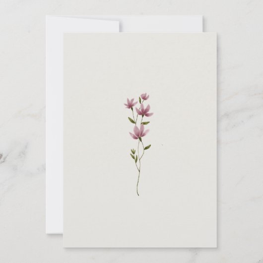 Eenvoudig neutraal Boho Wildflower Vrijgezellenfee Kaart (Achterkant)