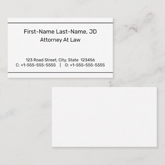 Eenvoudig, neutraal en gewoon Visitekaartje (Voorkant / Achterkant)