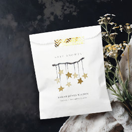 Eenvoudig neutraal geel Star mobiel Baby shower Bedankzakje